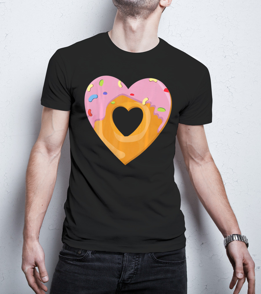 Donut Heart Cute Donut Heart WomenYouth Va T-Shirt