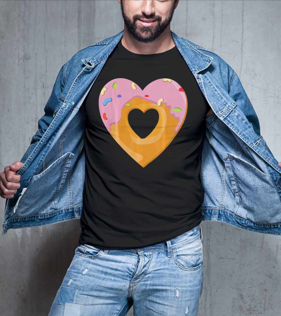 Donut Heart Cute Donut Heart WomenYouth Va T-Shirt