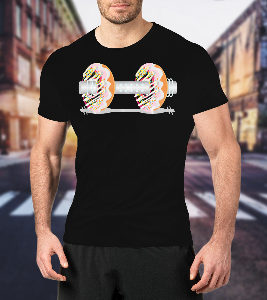 Gym Weight Lifting Donut Dumbbell Sprinkles T-Shirt