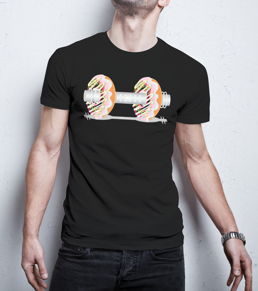 Gym Weight Lifting Donut Dumbbell Sprinkles T-Shirt
