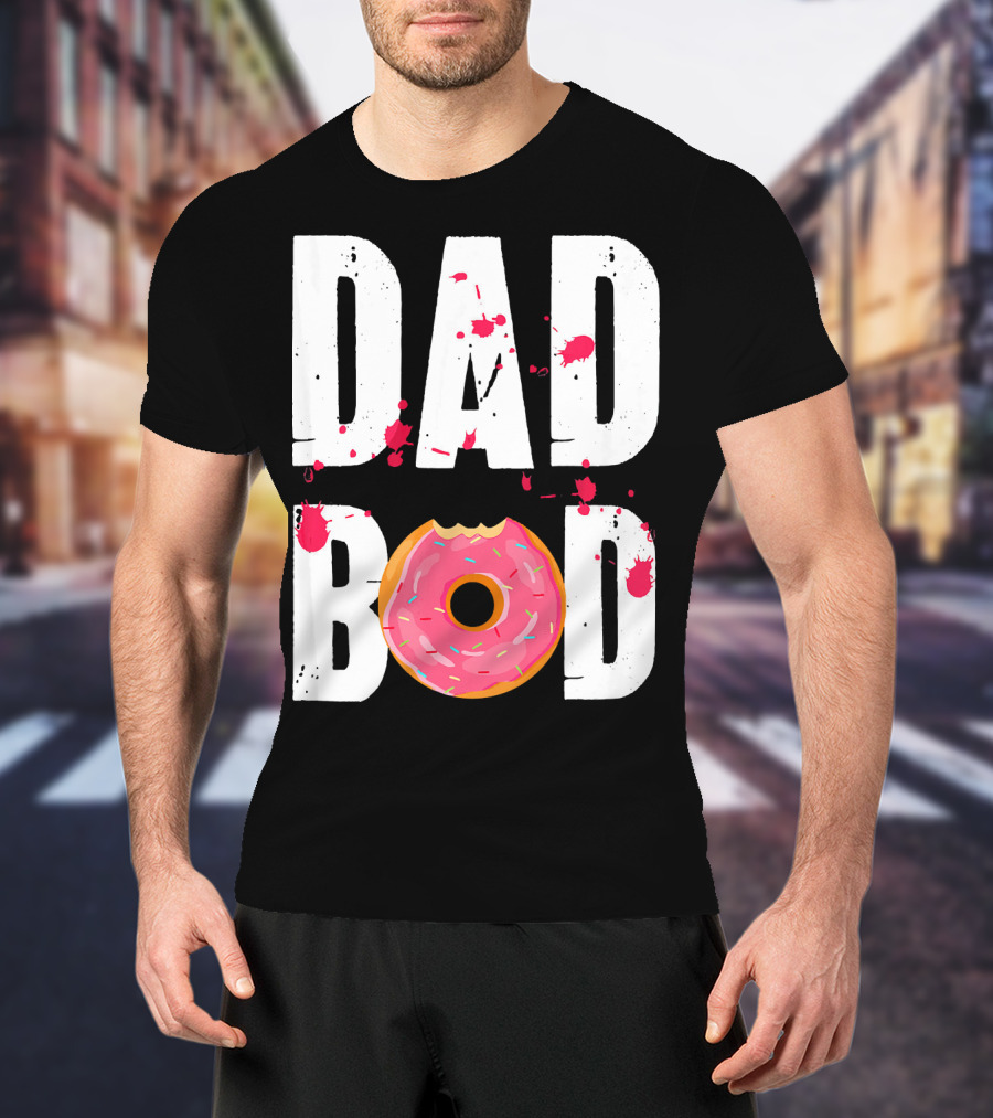 Dad Bod Donut Pink Sprinkle Humor T-Shirt