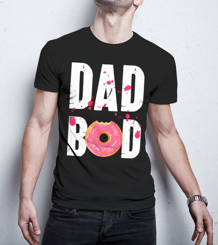 Dad Bod Donut Pink Sprinkle Humor T-Shirt