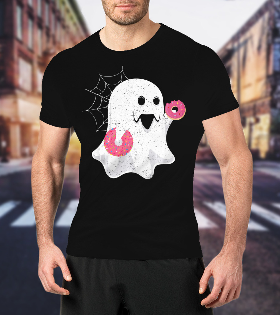 Ghost With Donut Halloween Costume Boy T-Shirt