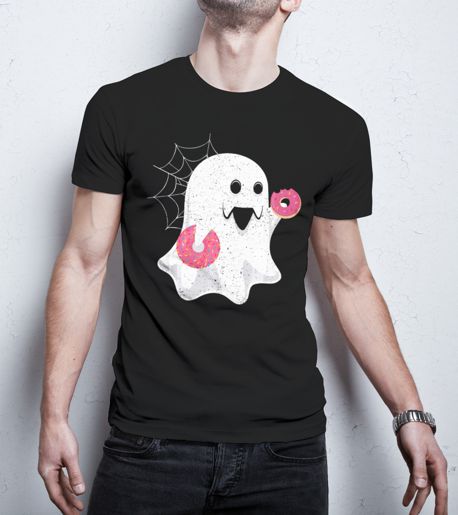 Ghost With Donut Halloween Costume Boy T-Shirt