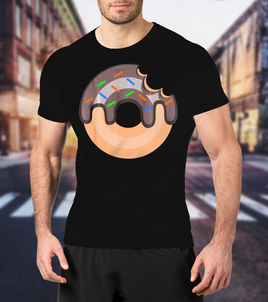 Donut Lover Favorite Food Chocolate Sprinkles Bite T-Shirt