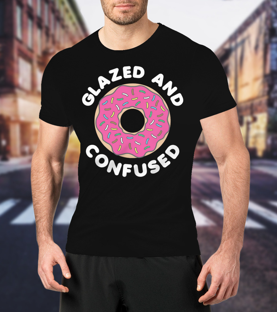 Glazed And Confused Pink Sprinkle Donut T-Shirt