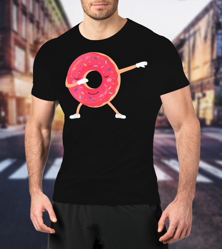 Dabbing Donut Sprinkles Funny Dance T-Shirt