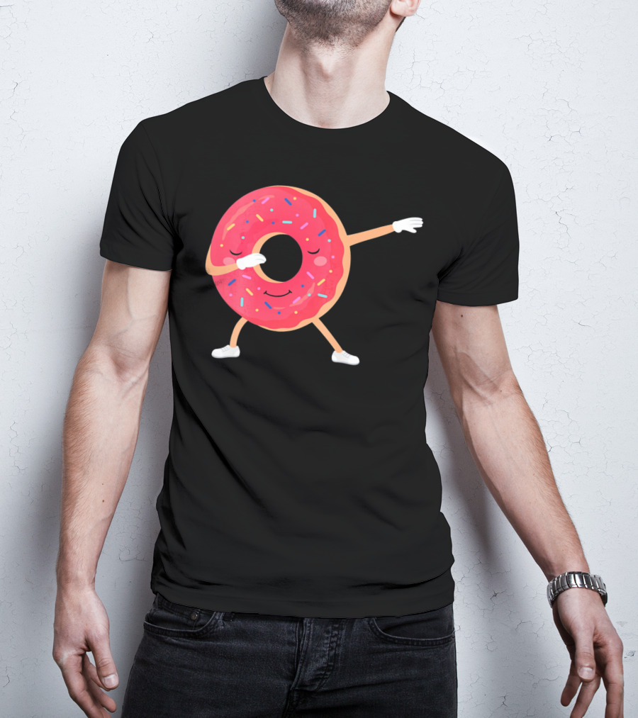 Dabbing Donut Sprinkles Funny Dance T-Shirt