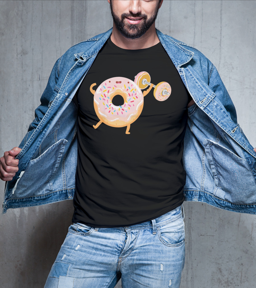 Funny Donut Gym Barbell Fitness Humor T-Shirt