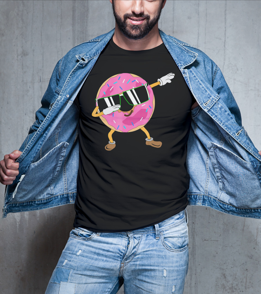 Cool Dabbing Donut Sprinkles Sunglasses Fun T-Shirt