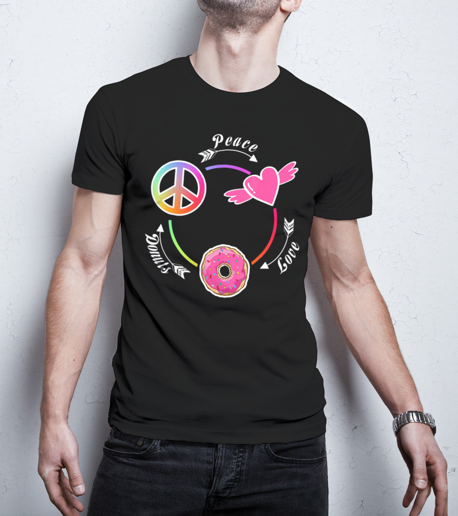 Peace Love Donuts Funny Donut I Love Donuts Lover T-Shirt