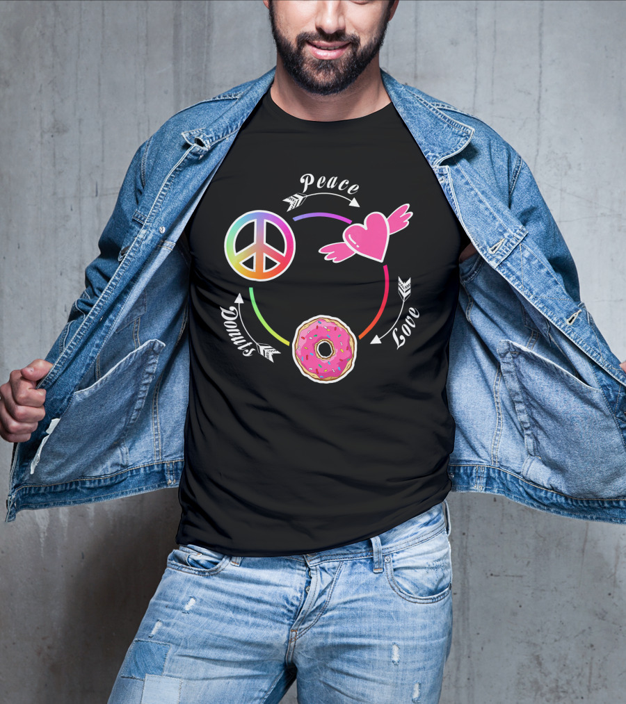 Peace Love Donuts Funny Donut I Love Donuts Lover T-Shirt