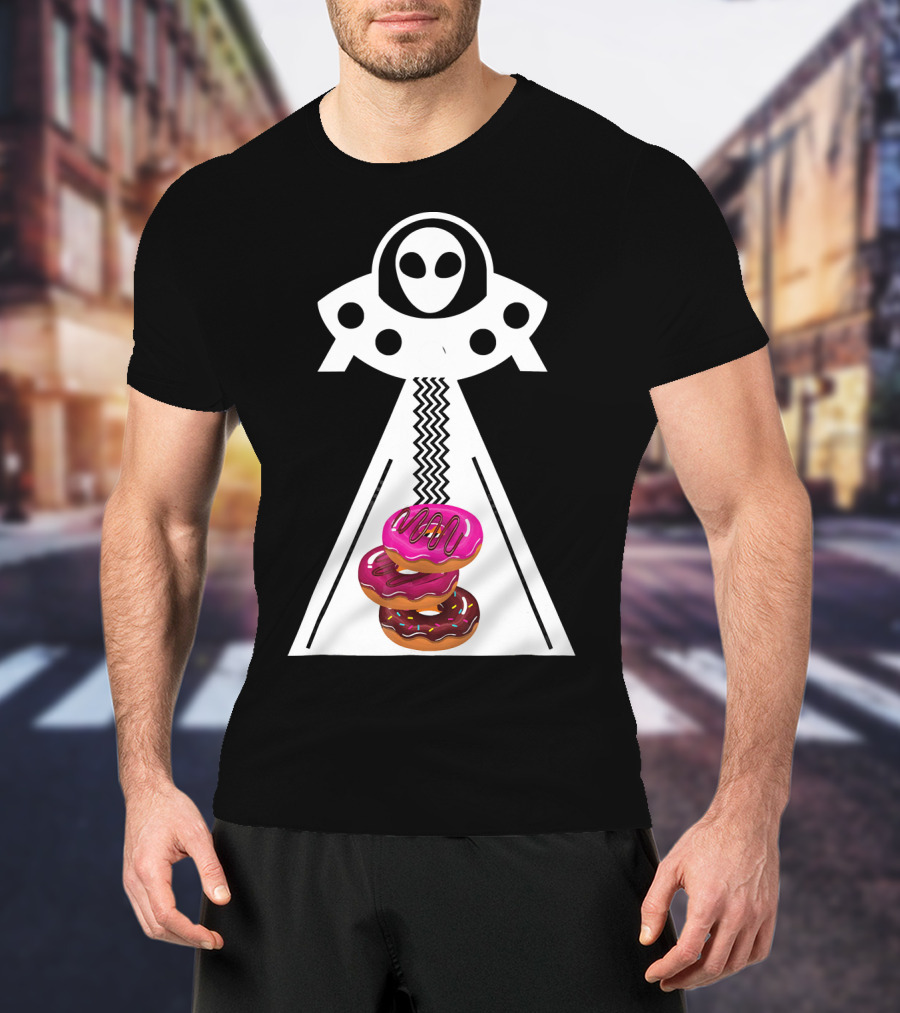 Alien Abduction Funny Aliens Do Donuts Uplift Beam T-Shirt
