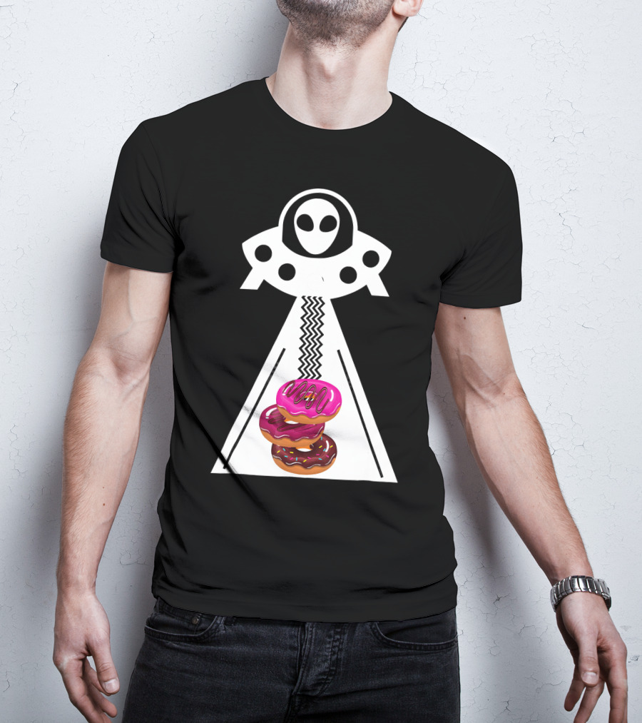 Alien Abduction Funny Aliens Do Donuts Uplift Beam T-Shirt
