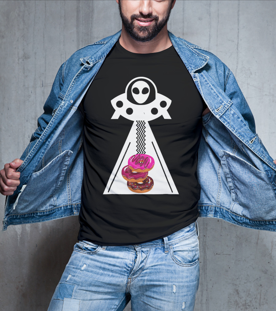 Alien Abduction Funny Aliens Do Donuts Uplift Beam T-Shirt