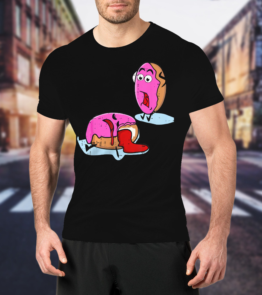 Dead Doughnut Bite Funny Donut Joke Swee Comic Reaction T-Shirt