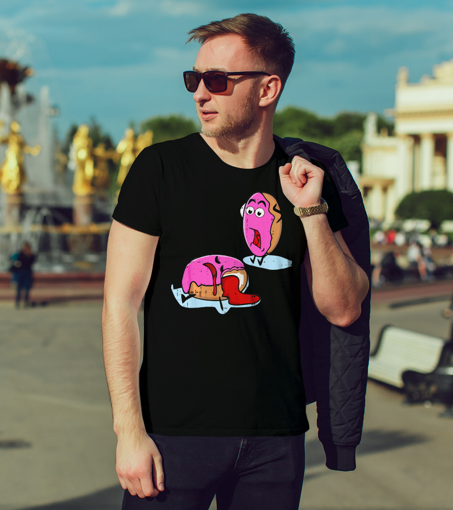 Dead Doughnut Bite Funny Donut Joke Swee Comic Reaction T-Shirt