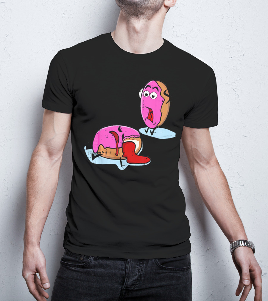 Dead Doughnut Bite Funny Donut Joke Swee Comic Reaction T-Shirt