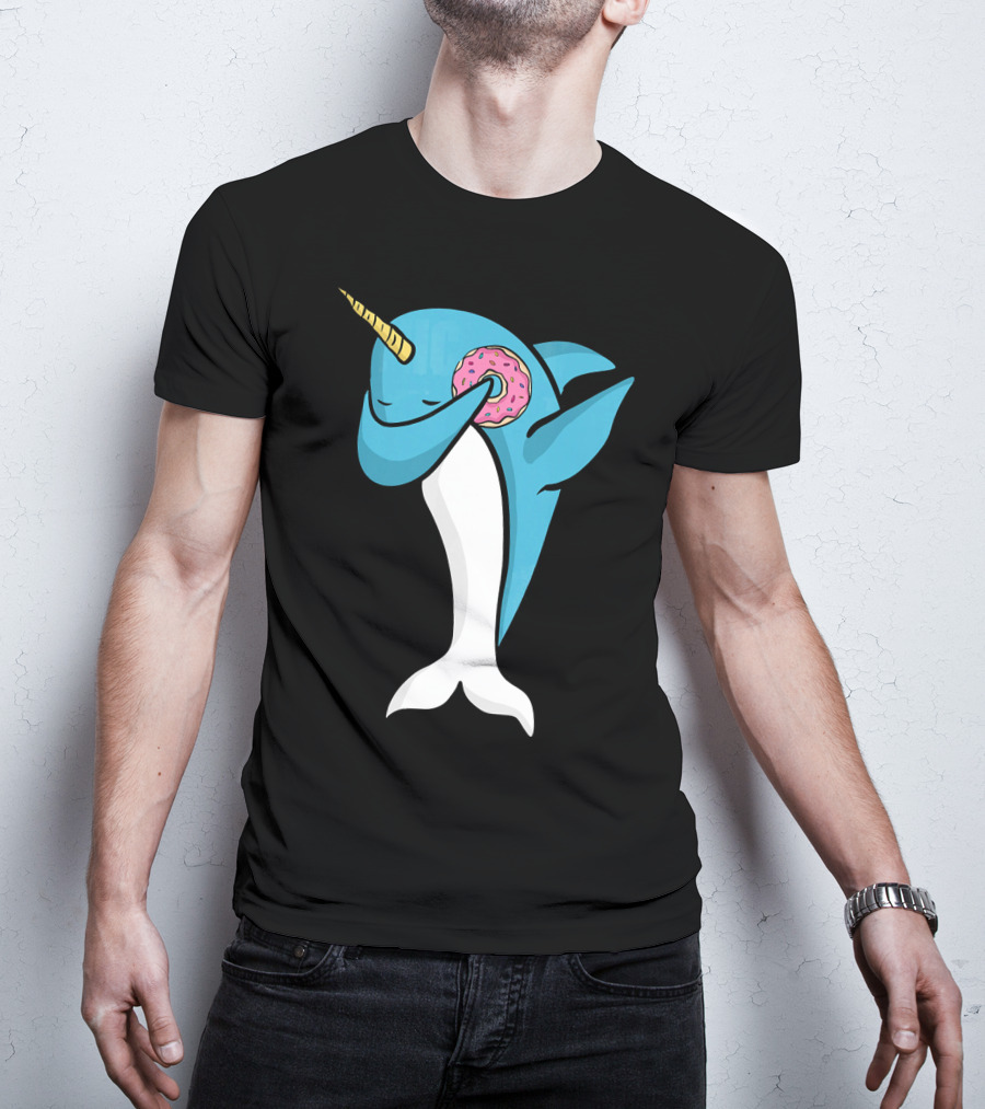 Narwhal Dabbing With Donut Pose T-Shirt