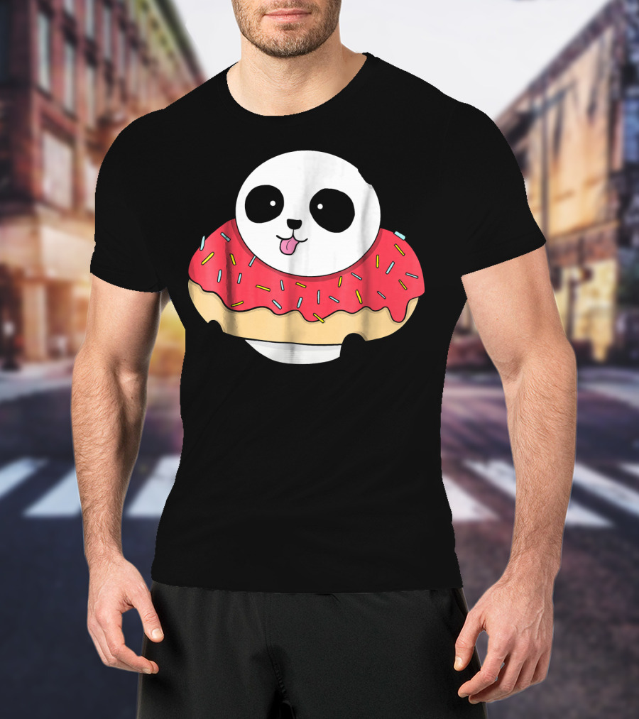 Cute Baby Panda With Sprinkled Donut Squish T-Shirt