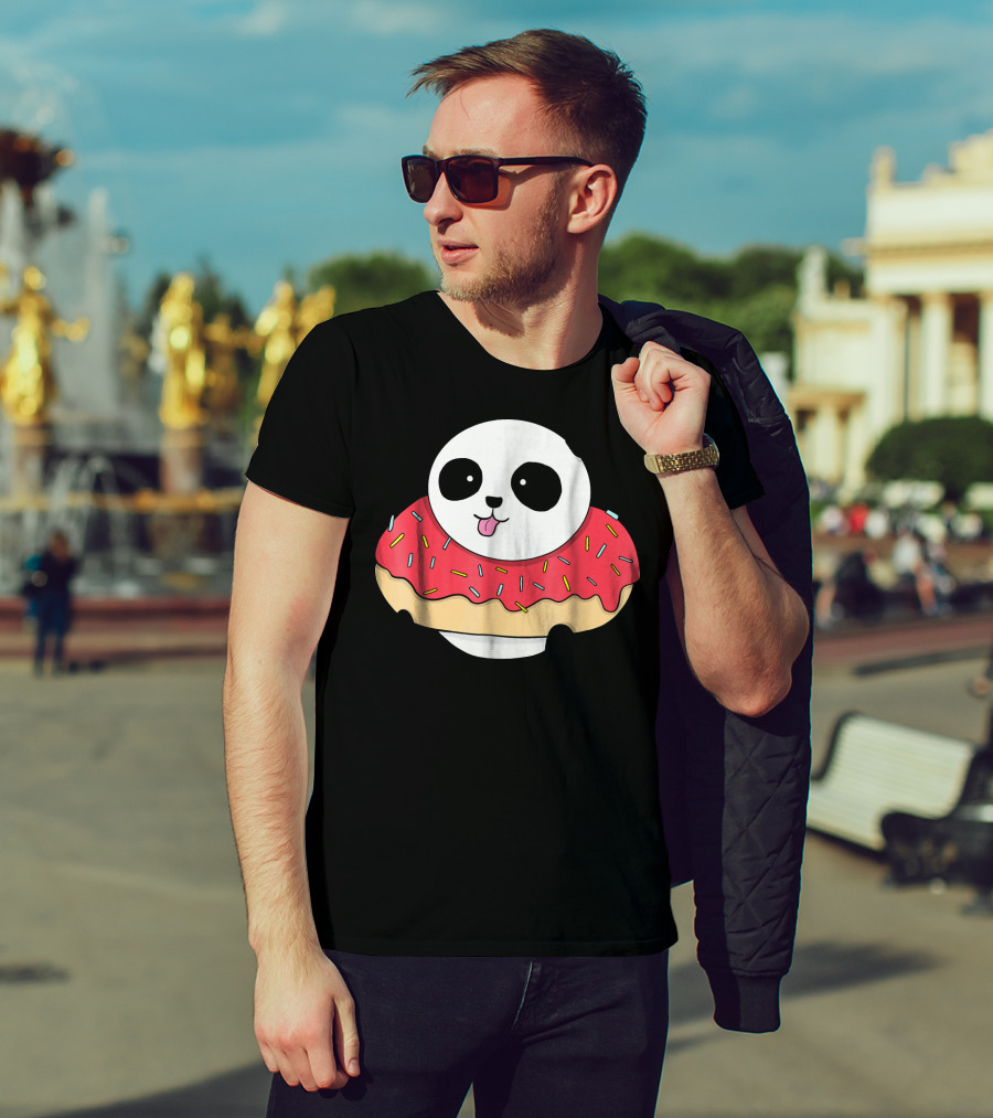 Cute Baby Panda With Sprinkled Donut Squish T-Shirt