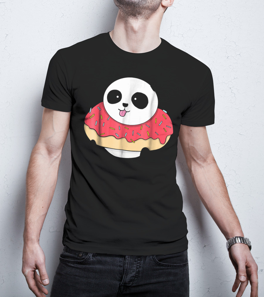 Cute Baby Panda With Sprinkled Donut Squish T-Shirt