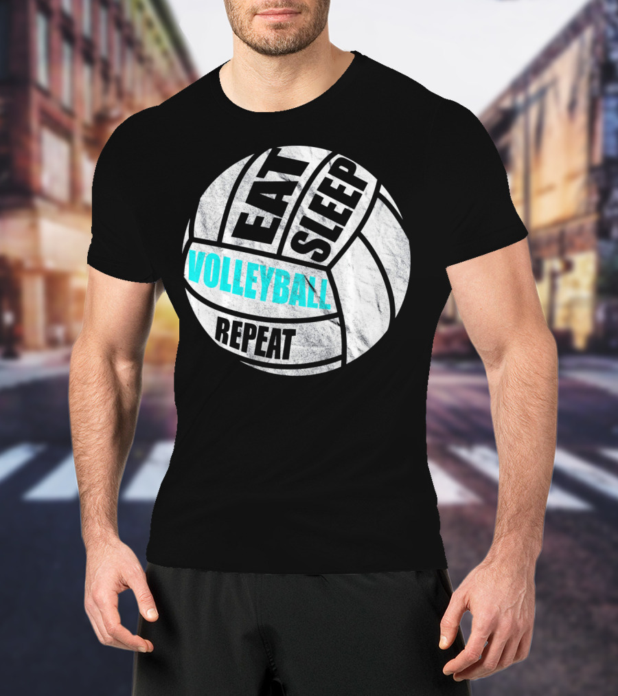 Eat Sleep Volleyball Repeat Distressed Girls Or Boys T-Shirt