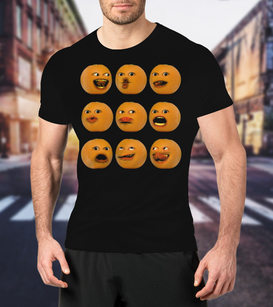 Annoying Orange Funny Faces Emoji T-Shirt