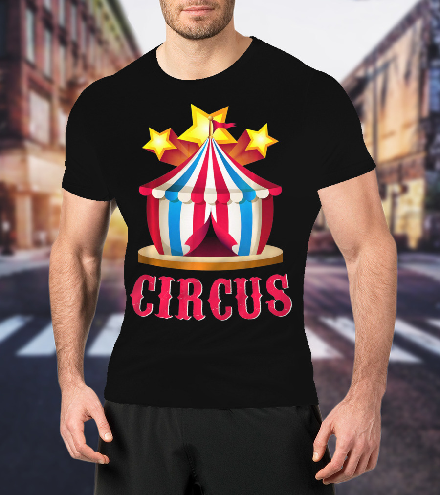 Circus Tent Emoticon With Stars Event Sta T-Shirt