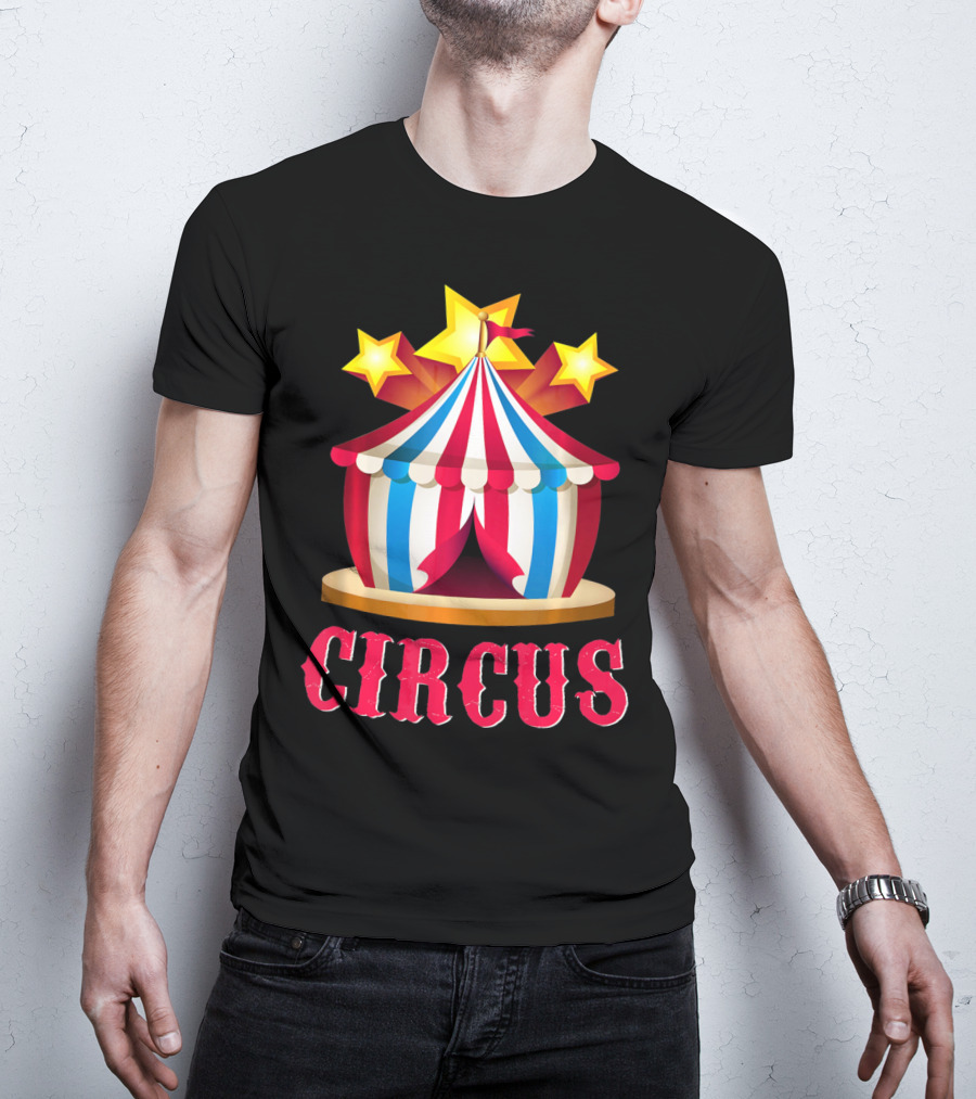 Circus Tent Emoticon With Stars Event Sta T-Shirt