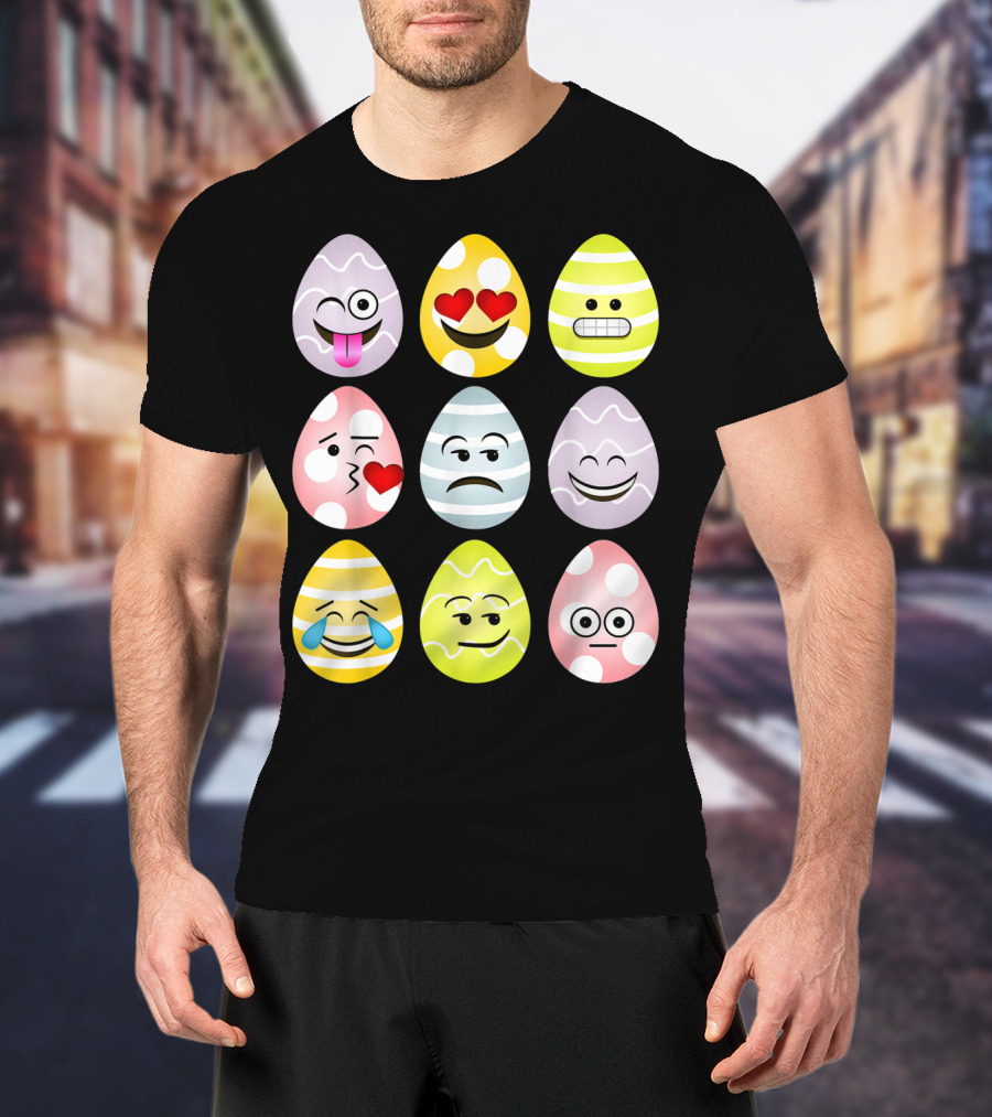 Easter Egg Emoji Faces Fun Expressions T-Shirt