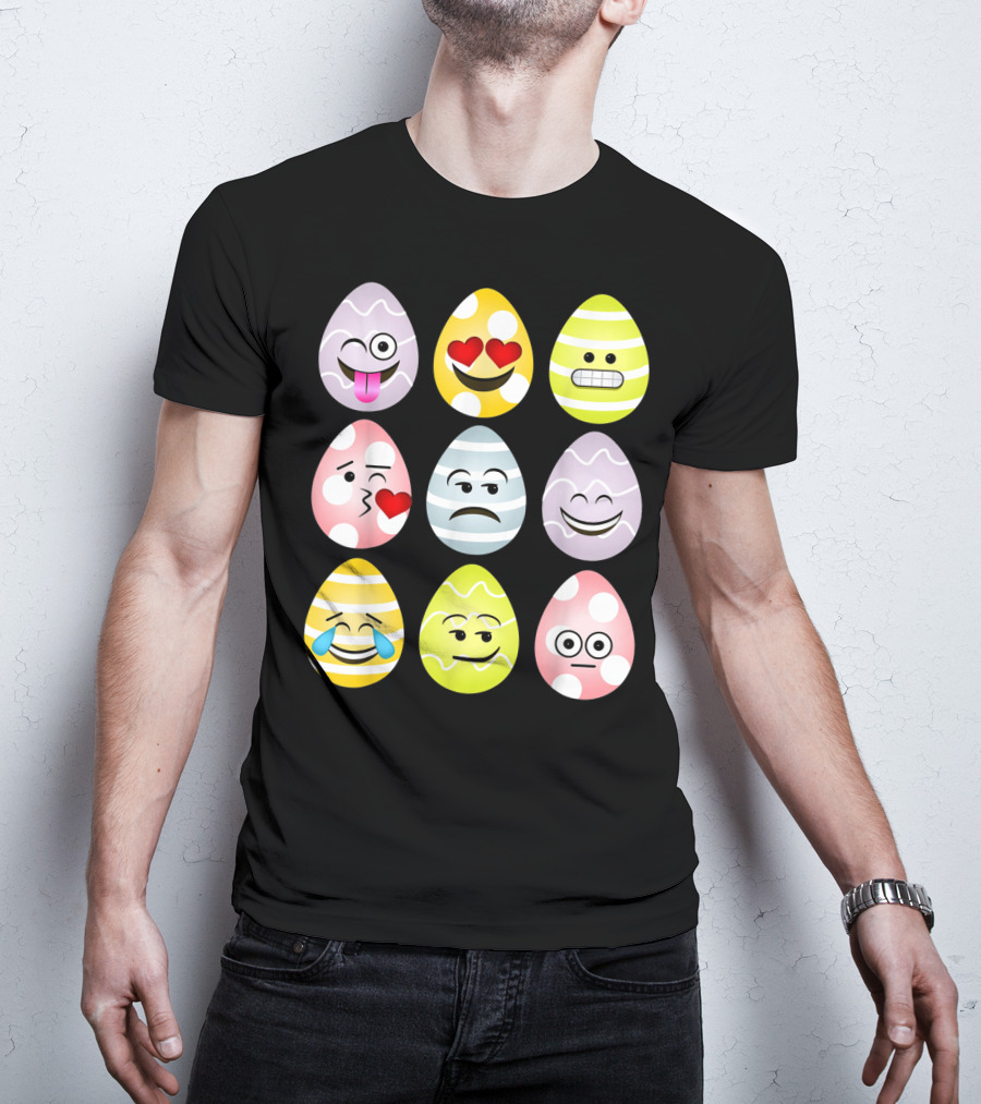 Easter Egg Emoji Faces Fun Expressions T-Shirt