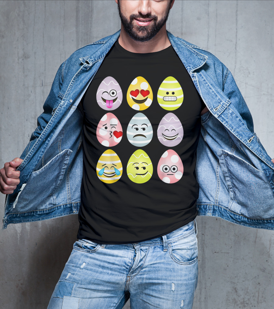 Easter Egg Emoji Faces Fun Expressions T-Shirt