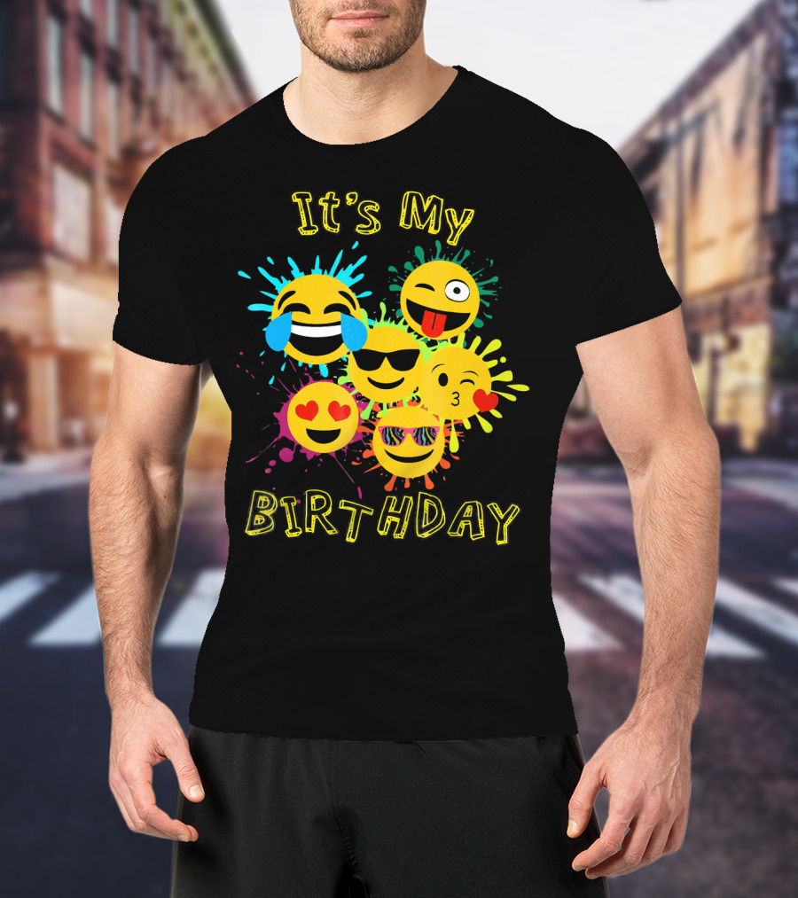 It's My Birthday Colorful Emoji T-Shirt