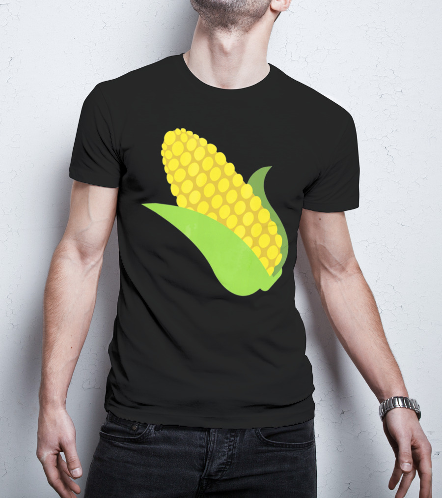 Emoji Corn On The Cob Yellow Kernels Green Husk T-Shirt