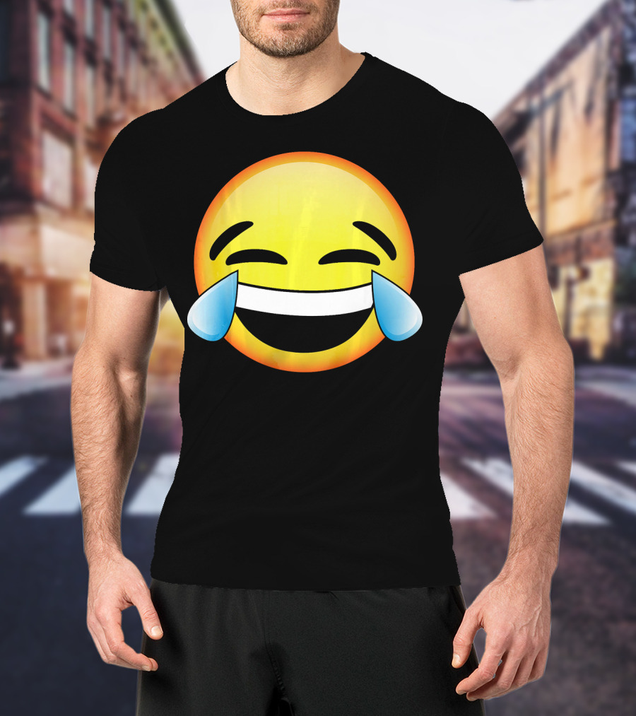 HD Emoji Tears Of Joy Face Laughin Hilarious Expression T-Shirt