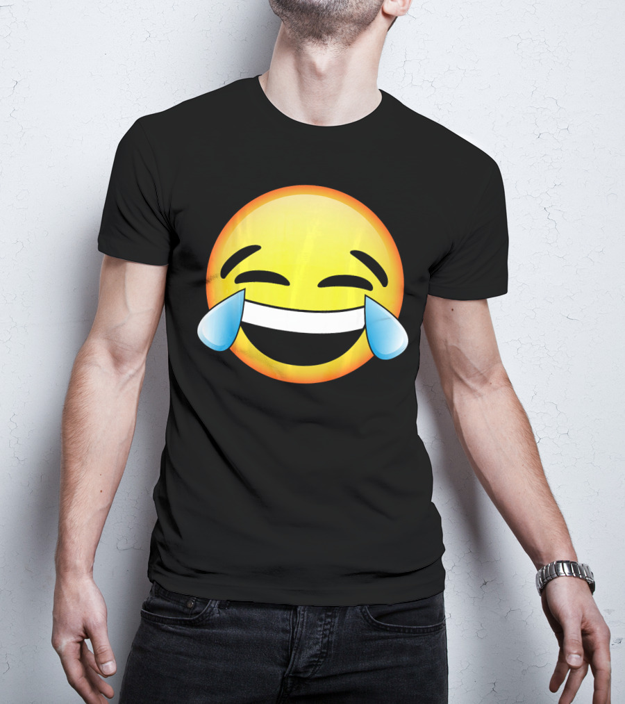 HD Emoji Tears Of Joy Face Laughin Hilarious Expression T-Shirt