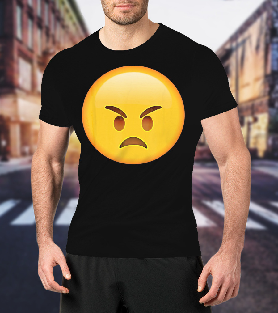 Emoji Angry Face Emoticon Mad Grumpy Upset T-Shirt