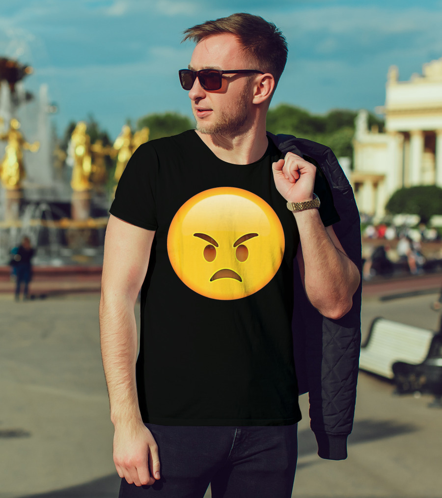 Emoji Angry Face Emoticon Mad Grumpy Upset T-Shirt