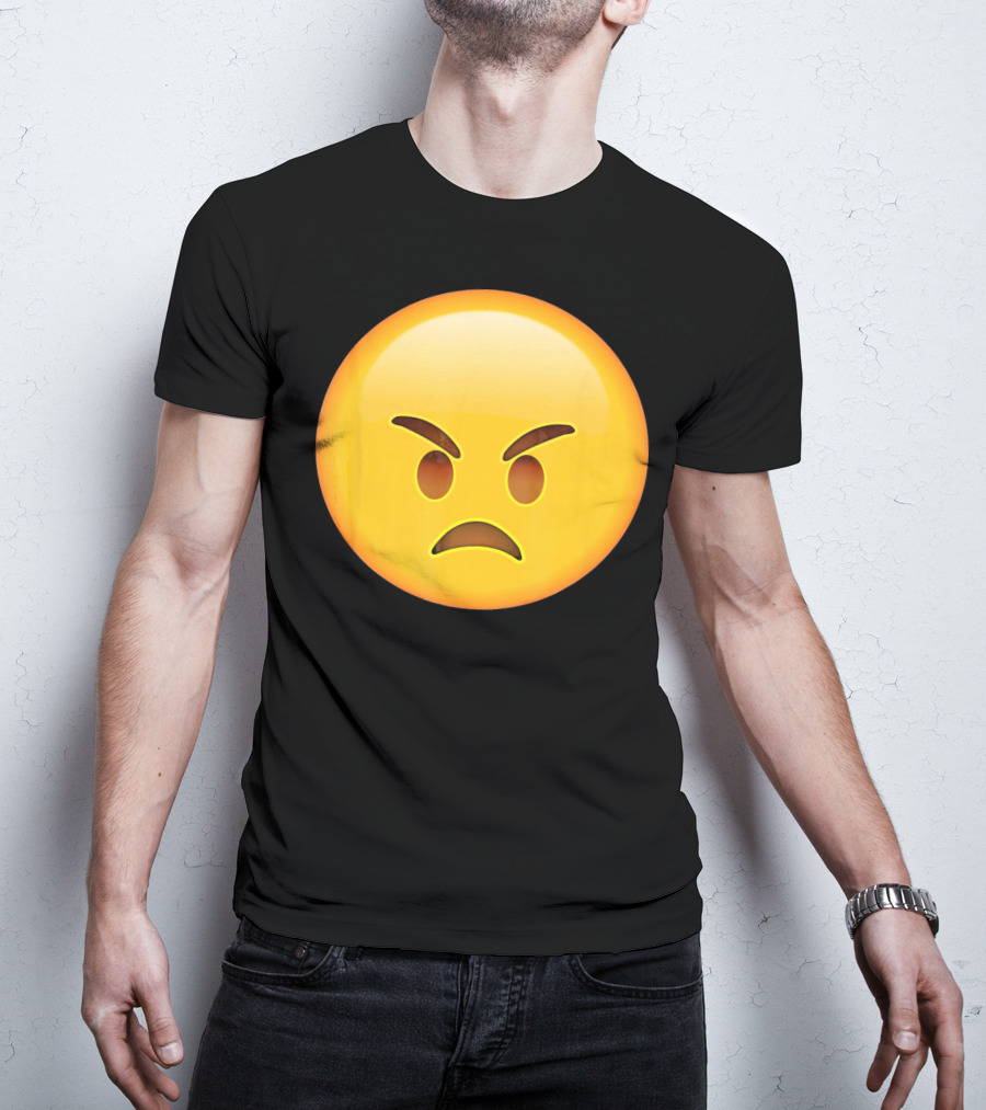 Emoji Angry Face Emoticon Mad Grumpy Upset T-Shirt
