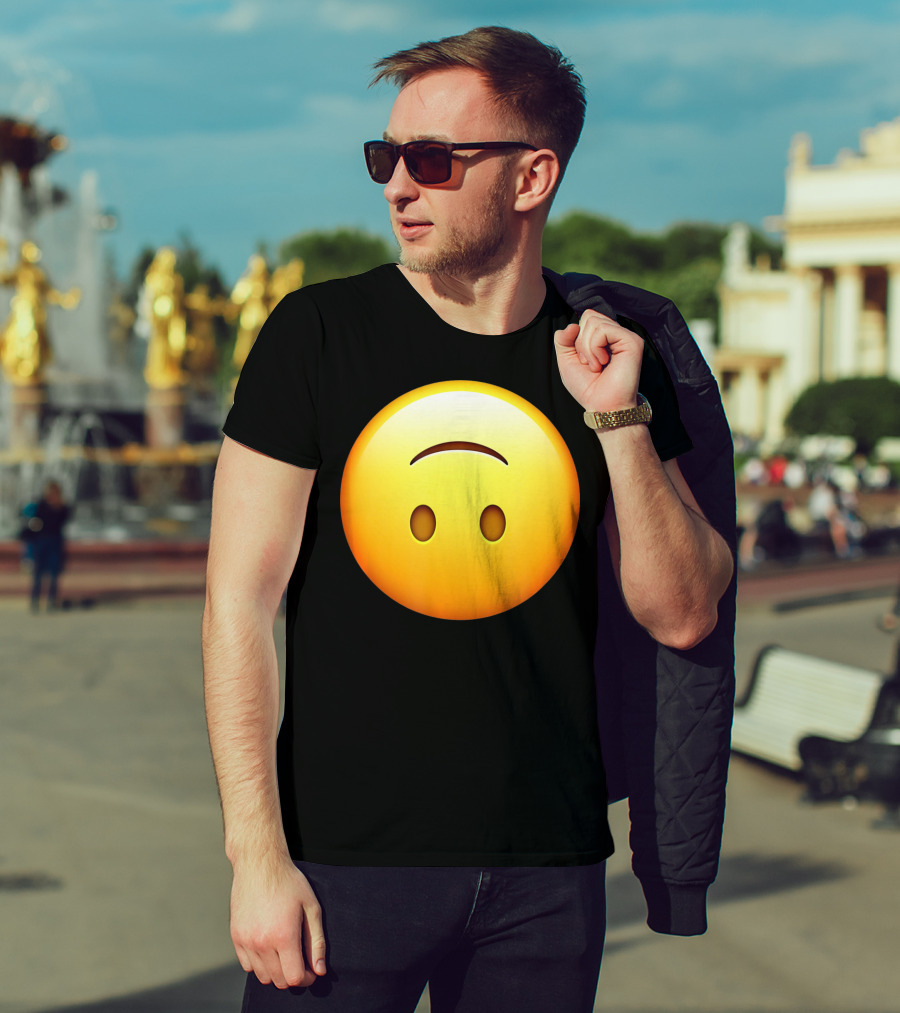 Silly Upside Down Emoji Face T-Shirt