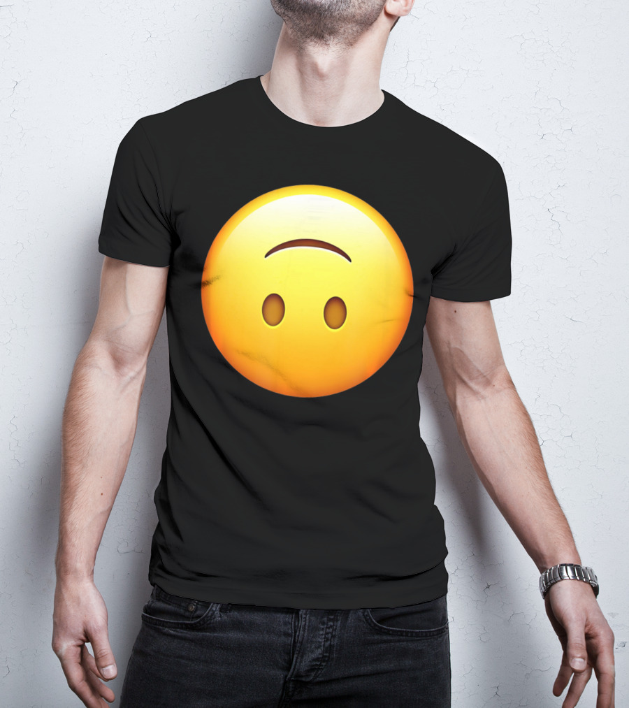Silly Upside Down Emoji Face T-Shirt