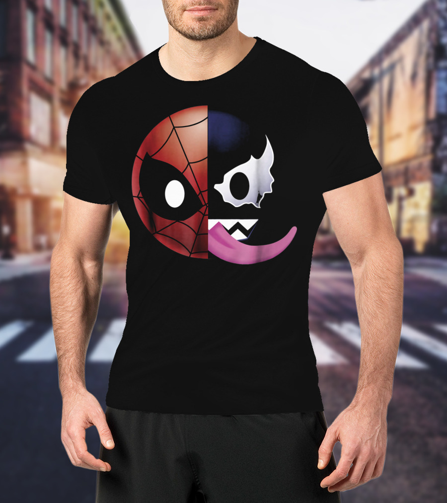Marvel Spider Man Venom Split Face Emoji T-Shirt