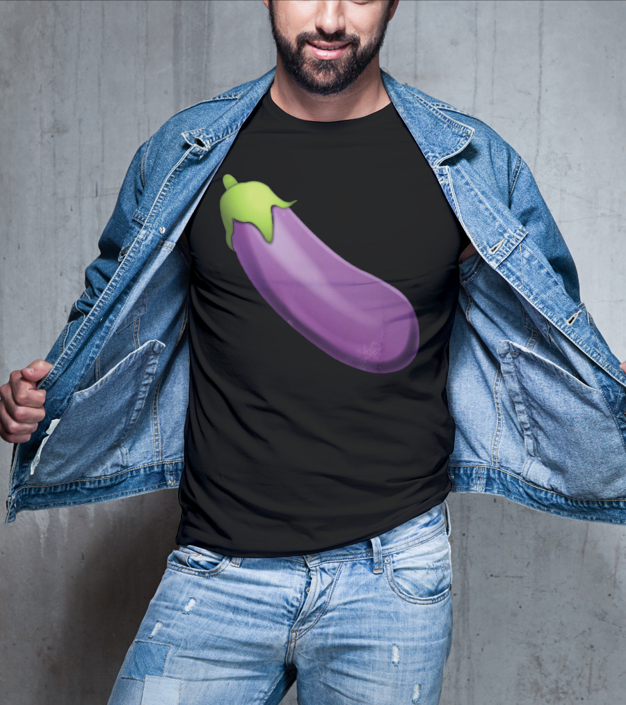 EmojiTees Bold Eggplant Emoji Weiner T-Shirt