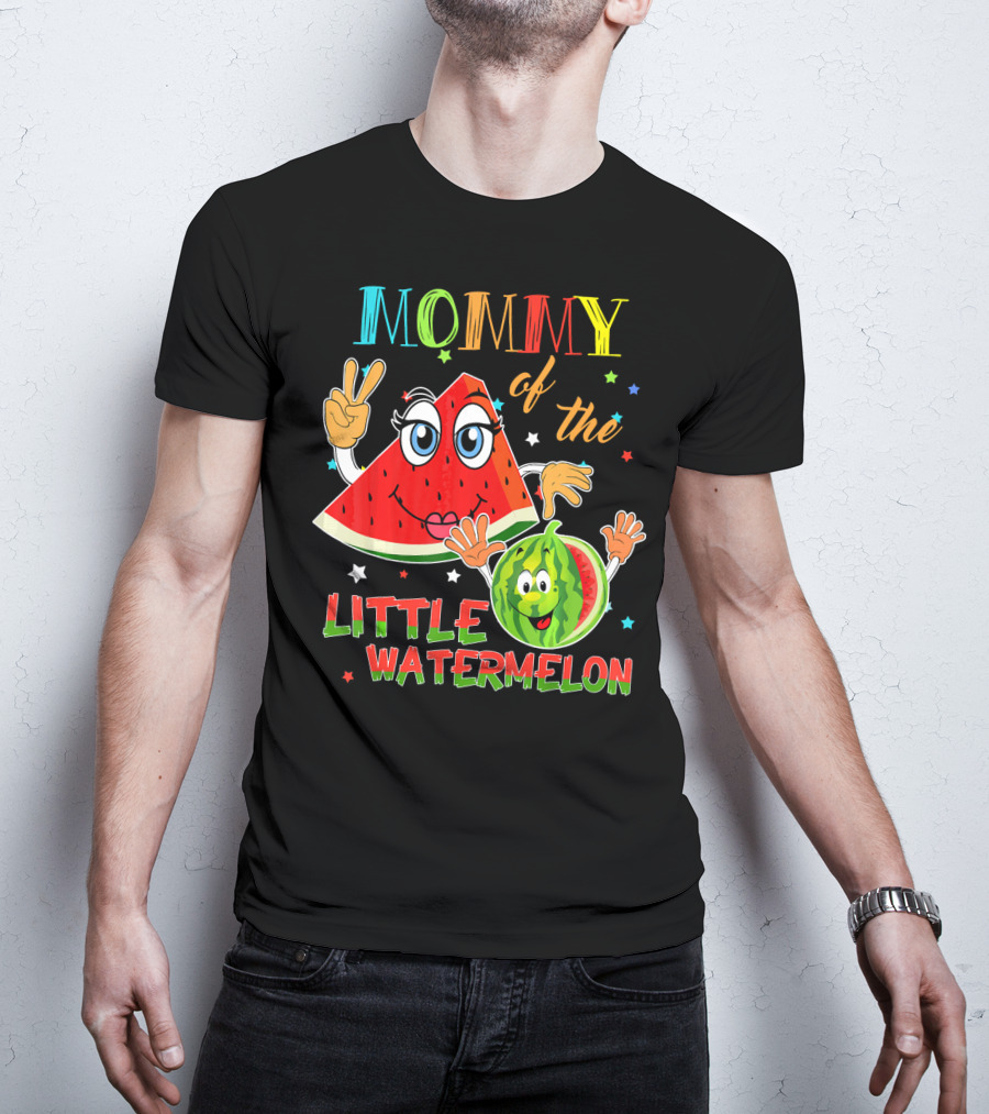 Mommy Of The Little Watermelon Funny Matching Birthday T-Shirt