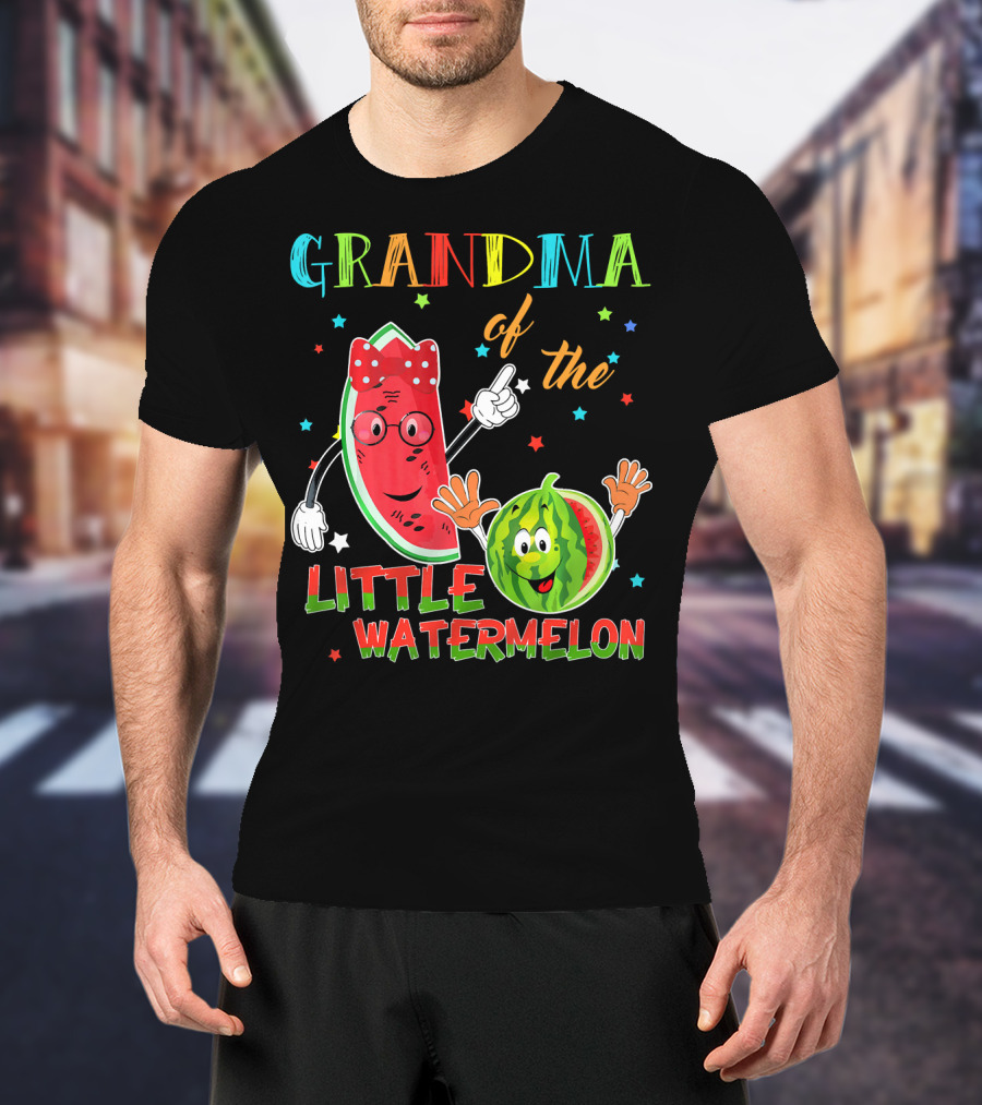 Grandma Of The Little Watermelon Funny Matching Birthday T-Shirt