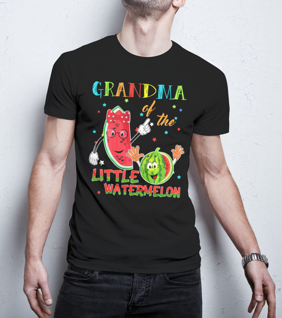 Grandma Of The Little Watermelon Funny Matching Birthday T-Shirt