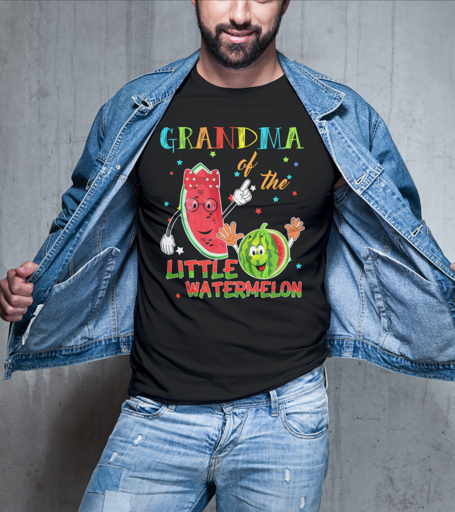Grandma Of The Little Watermelon Funny Matching Birthday T-Shirt