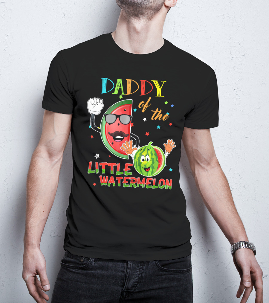 Daddy Of The Little Watermelon Funny Matching Birthday T-Shirt