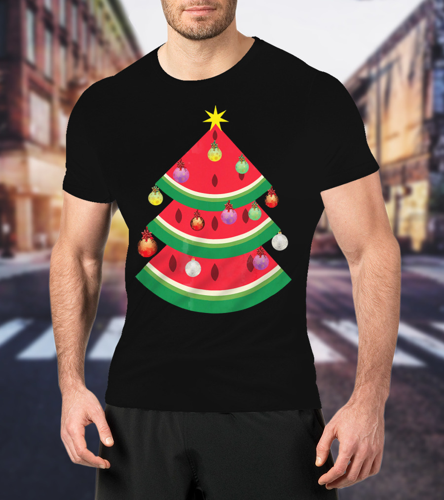 Watermelon Tree Merry Christmas Ornaments T-Shirt